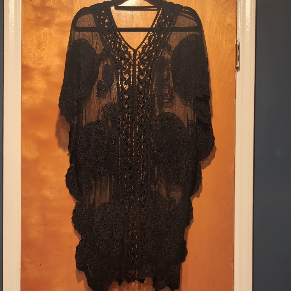 Vince Camuto Black Lace Tunic